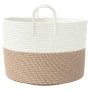 Cesta de almacenaje algodón marrón y blanco Ø51x33 cm de , Cestas - Ref: Foro24-358492, Precio: 39,85 €, Descuento: %