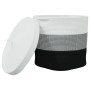 Cesta de almacenaje con tapa algodón blanco y negro Ø40x35 cm de , Cestas - Ref: Foro24-358499, Precio: 33,84 €, Descuento: %