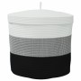 Black and white cotton storage basket with lid Ø40x35 cm by , Baskets - Ref: Foro24-358499, Price: 33,84 €, Discount: %