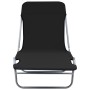 Folding sun loungers 2 units black steel and fabric by vidaXL, Loungers - Ref: Foro24-44300, Price: 85,01 €, Discount: %