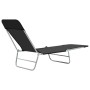 Folding sun loungers 2 units black steel and fabric by vidaXL, Loungers - Ref: Foro24-44300, Price: 85,01 €, Discount: %