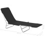 Folding sun loungers 2 units black steel and fabric by vidaXL, Loungers - Ref: Foro24-44300, Price: 85,01 €, Discount: %