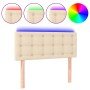 Cream fabric headboard with LED 80x5x78/88 cm by , Headboards and footboards - Ref: Foro24-3122025, Price: 47,99 €, Discount: %