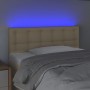 Cabecero con LED de tela color crema 80x5x78/88 cm de , Cabeceros y pies de cama - Ref: Foro24-3122025, Precio: 47,99 €, Desc...