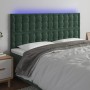 Cabecero con luces LED terciopelo verde oscuro 160x5x118/128 cm de , Cabeceros y pies de cama - Ref: Foro24-3122915, Precio: ...