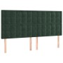 Cabecero con luces LED terciopelo verde oscuro 160x5x118/128 cm de , Cabeceros y pies de cama - Ref: Foro24-3122915, Precio: ...