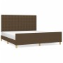 Estructura de cama con cabecero de tela marrón 160x200 cm de , Camas y somieres - Ref: Foro24-3125392, Precio: 233,68 €, Desc...