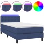 Cama box spring colchón y luces LED tela azul 80x200 cm de , Camas y somieres - Ref: Foro24-3133435, Precio: 284,12 €, Descue...