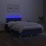 Cama box spring con colchón y LED tela azul 120x200 cm de , Camas y somieres - Ref: Foro24-3134027, Precio: 398,09 €, Descuen...