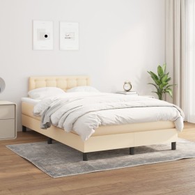 Box spring bed with cream fabric mattress 120x200 cm by , Beds and slatted bases - Ref: Foro24-3140366, Price: 380,63 €, Disc...