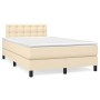 Cama box spring con colchón tela color crema 120x200 cm de , Camas y somieres - Ref: Foro24-3140366, Precio: 379,94 €, Descue...