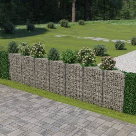 Steel gabion wall 450x30x100 cm by vidaXL, fence panels - Ref: Foro24-143571, Price: 217,10 €, Discount: %