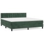 Cama box spring con colchón terciopelo verde oscuro 160x200 cm de , Camas y somieres - Ref: Foro24-3141554, Precio: 481,99 €,...