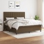 Cama box spring con colchón tela marrón oscuro 160x200 cm de , Camas y somieres - Ref: Foro24-3142108, Precio: 579,30 €, Desc...