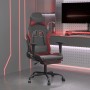 Silla gaming con reposapiés cuero sintético negro rojo tinto de , Sillones para videojuegos - Ref: Foro24-3143660, Precio: 13...