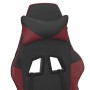 Silla gaming con reposapiés cuero sintético negro rojo tinto de , Sillones para videojuegos - Ref: Foro24-3143660, Precio: 13...