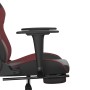 Gaming chair with footrest synthetic leather black red red by , Gaming chairs - Ref: Foro24-3143660, Price: 132,46 €, Discoun...