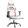 Gaming-Stuhl mit Fußstütze aus weißem und rosa Kunstleder von , Gaming-Stühle - Ref: Foro24-3143662, Preis: 138,63 €, Rabatt: %