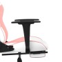 Silla gaming con reposapiés cuero sintético blanco y rosa de , Sillones para videojuegos - Ref: Foro24-3143662, Precio: 138,6...