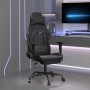 Silla gaming de masaje y reposapiés cuero sintético negro de , Sillones para videojuegos - Ref: Foro24-345419, Precio: 138,35...