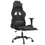 Black synthetic leather massage and footrest gaming chair by , Gaming chairs - Ref: Foro24-345419, Price: 138,35 €, Discount: %