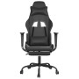 Black synthetic leather massage and footrest gaming chair by , Gaming chairs - Ref: Foro24-345419, Price: 138,35 €, Discount: %