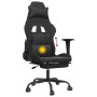 Black synthetic leather massage and footrest gaming chair by , Gaming chairs - Ref: Foro24-345419, Price: 138,35 €, Discount: %