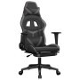 Gaming chair with massage and footrest in black gray synthetic leather by , Gaming chairs - Ref: Foro24-345438, Price: 145,62...