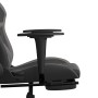 Gaming chair with massage and footrest in black gray synthetic leather by , Gaming chairs - Ref: Foro24-345438, Price: 145,62...