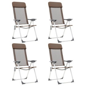 Folding camping chairs 4 units brown aluminum by vidaXL, camping furniture - Ref: Foro24-44311, Price: 194,69 €, Discount: %