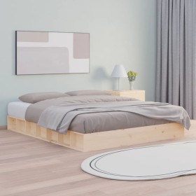 Estructura de cama de madera maciza 120x200 cm de , Camas y somieres - Ref: Foro24-820681, Precio: 116,99 €, Descuento: %