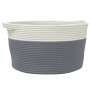 Gray and white cotton storage basket Ø40x25 cm by , Baskets - Ref: Foro24-358461, Price: 19,67 €, Discount: %