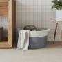 Gray and white cotton storage basket Ø40x25 cm by , Baskets - Ref: Foro24-358461, Price: 19,67 €, Discount: %