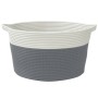 Gray and white cotton storage basket Ø40x25 cm by , Baskets - Ref: Foro24-358461, Price: 19,67 €, Discount: %