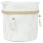 White cotton storage basket Ø38x36 cm by , Baskets - Ref: Foro24-358477, Price: 24,76 €, Discount: %