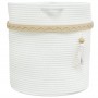 White cotton storage basket Ø38x36 cm by , Baskets - Ref: Foro24-358477, Price: 24,76 €, Discount: %