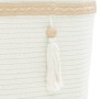 White cotton storage basket Ø38x36 cm by , Baskets - Ref: Foro24-358477, Price: 24,76 €, Discount: %