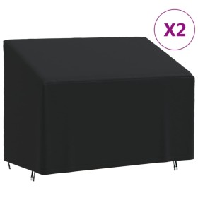 Cubiertas bancos 2 plazas 2 uds tela Oxford 420D 134x70x65/94cm de , Fundas para muebles de jardín - Ref: Foro24-3203370, Pre...