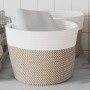 Storage baskets 2 pcs brown and white cotton Ø24x18 cm by , Baskets - Ref: Foro24-358456, Price: 20,42 €, Discount: %