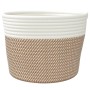 Storage baskets 2 pcs brown and white cotton Ø24x18 cm by , Baskets - Ref: Foro24-358456, Price: 22,25 €, Discount: %