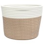 Cestas de almacenaje 2 uds algodón marrón y blanco Ø24x18 cm de , Cestas - Ref: Foro24-358456, Precio: 22,25 €, Descuento: %