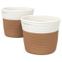 Cestas de almacenaje 2 uds algodón marrón y blanco Ø24x18 cm de , Cestas - Ref: Foro24-358454, Precio: 16,66 €, Descuento: %