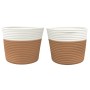 Storage baskets 2 pcs brown and white cotton Ø24x18 cm by , Baskets - Ref: Foro24-358454, Price: 16,66 €, Discount: %