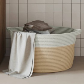 Beige-weißer Aufbewahrungskorb aus Baumwolle, Ø40x25 cm von , Körbe - Ref: Foro24-358463, Preis: 19,67 €, Rabatt: %