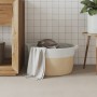 Beige and white cotton storage basket Ø40x25 cm by , Baskets - Ref: Foro24-358463, Price: 19,67 €, Discount: %