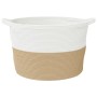 Beige-weißer Wäschekorb aus Baumwolle, Ø60x36 cm von , Wäschekörbe - Ref: Foro24-358475, Preis: 31,98 €, Rabatt: %