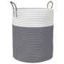 Cesta de almacenaje algodón gris y blanco Ø38x46 cm de , Cestas - Ref: Foro24-358482, Precio: 28,74 €, Descuento: %