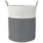 Cesta de almacenaje algodón gris y blanco Ø38x46 cm de , Cestas - Ref: Foro24-358482, Precio: 28,74 €, Descuento: %