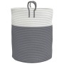 Cesta de almacenaje algodón gris y blanco Ø38x46 cm de , Cestas - Ref: Foro24-358482, Precio: 31,31 €, Descuento: %