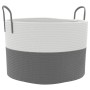 Gray and white cotton storage basket Ø51x33 cm by , Baskets - Ref: Foro24-358489, Price: 24,48 €, Discount: %